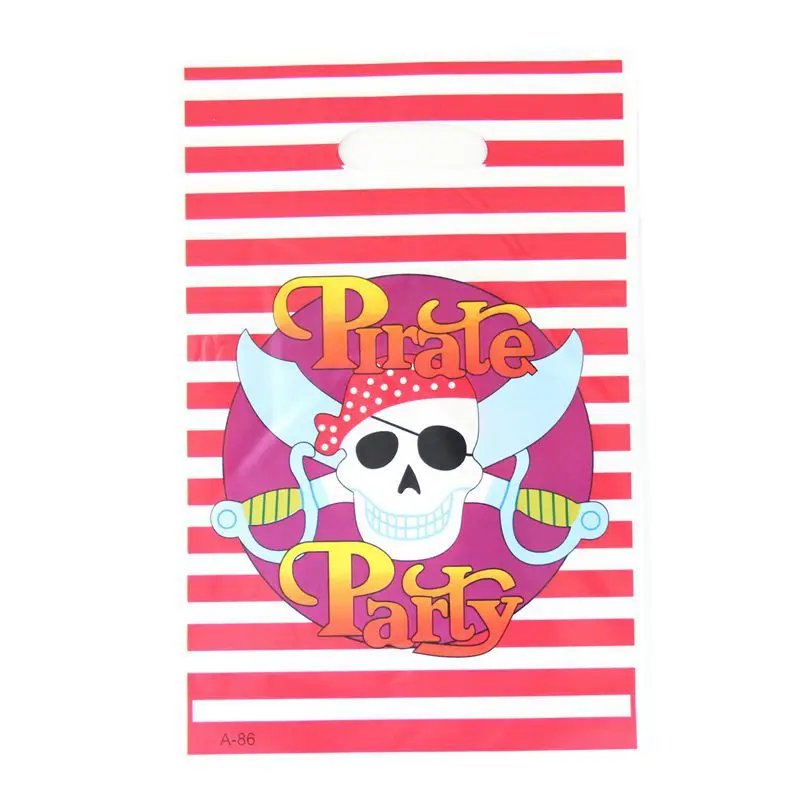 Pirate 40 шт./лот, Радужный Единорог, тема, для детей, для девочек, сувениры, сумки, на день рождения, пластиковые подарки, сумки для детского душа, украшения, вечерние принадлежности - Цвет: Pirate