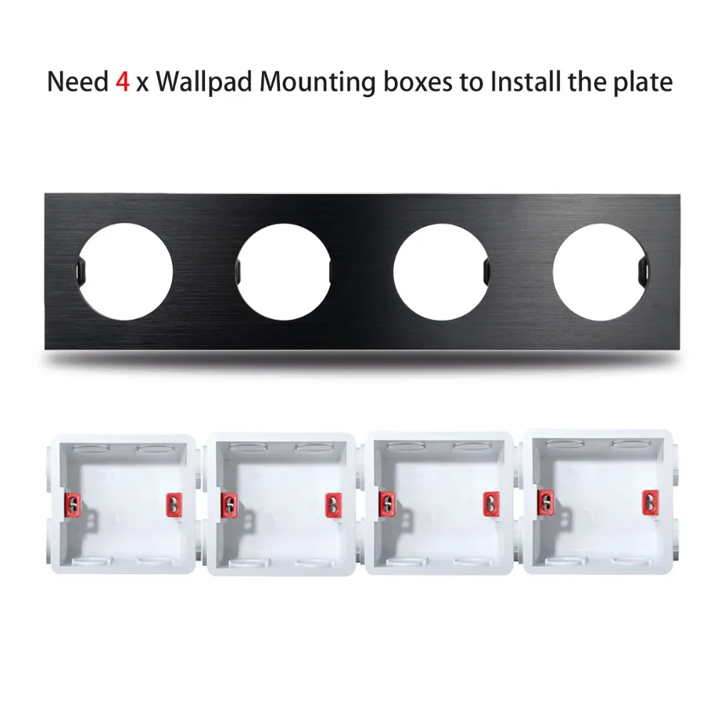Wallpad L6 DIY черная четырехклавишная Стандартная Алюминиевая металлическая