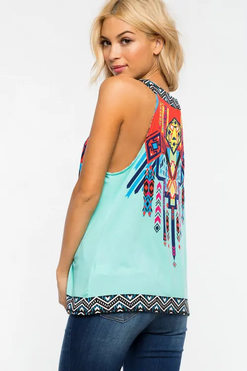 None sleeve printing tops in Summer JNT0023 |
