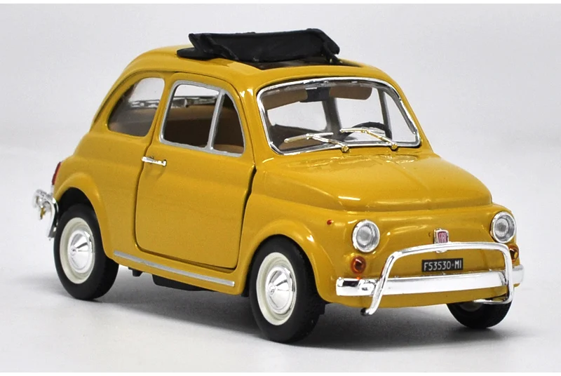 Оригинальная фабричная 1:24 FIAT 500 ABARTH 500 игрушечная машинка из сплава, игрушки для детей, литая модель автомобиля, подарок на день рождения