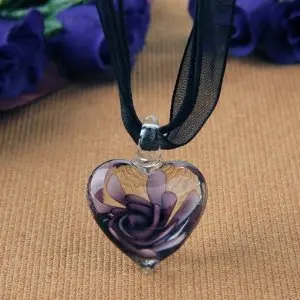 Фиолетовое ожерелье с подвеской из стеклянного бисера 28 мм|necklace necklace|necklace