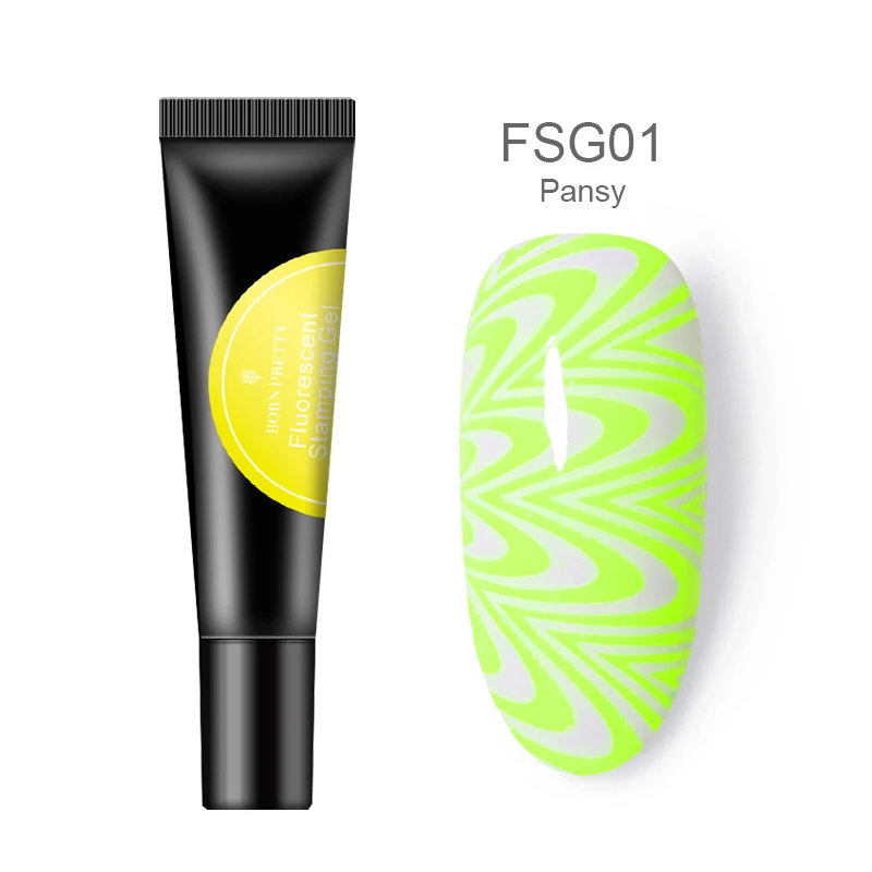 BP-FSG1 BORN PRETTY флуоресцентный Гель-лак для ногтей 8 мл, Полупостоянный УФ-Гель-лак для светящейся штамповки ногтей - Цвет: BP-FSG1