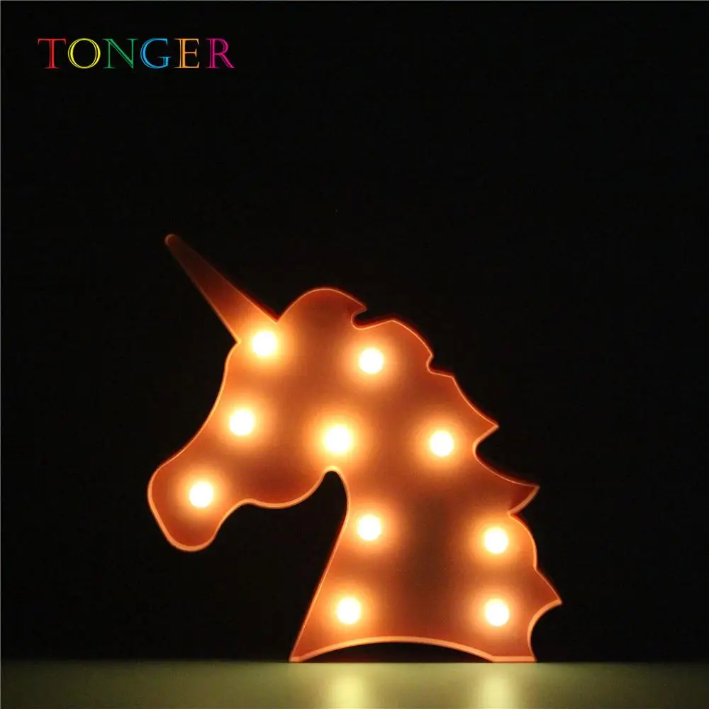 Настольная лампа с единорогом светодиодный ночник фламинго кактус звезда