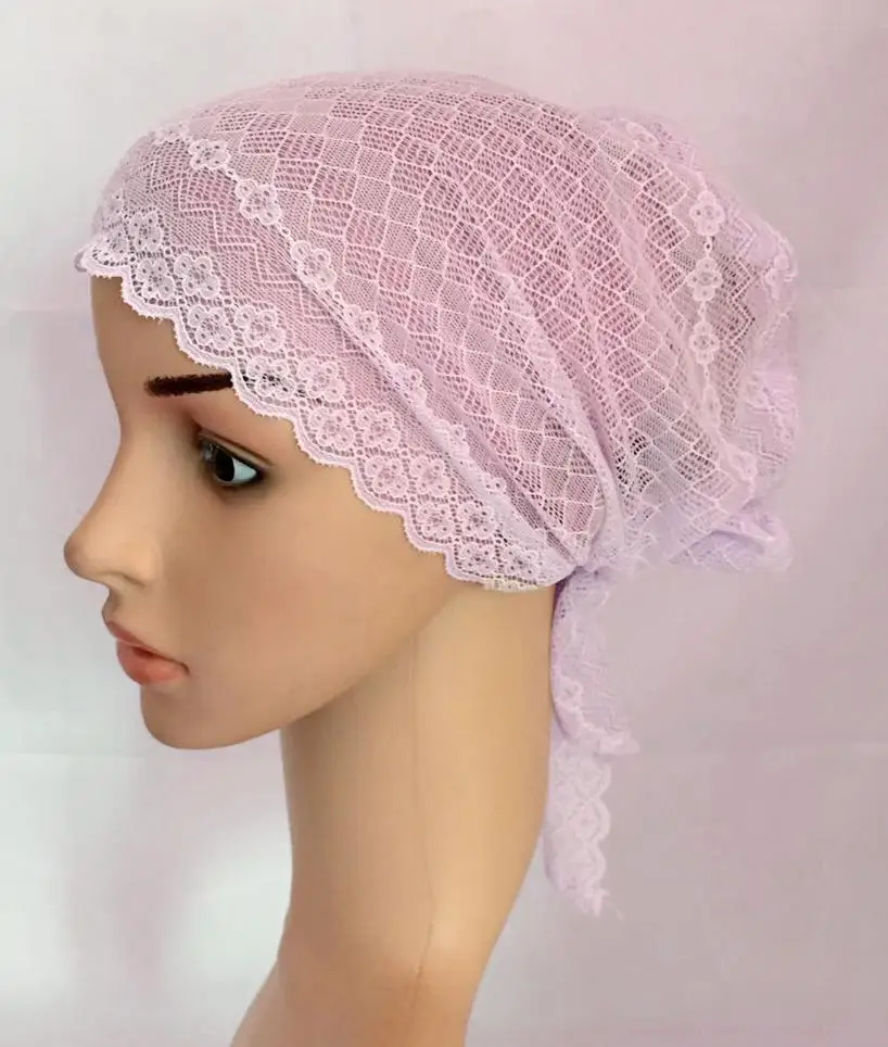 Light Purple Новая женская мусульманская внутренняя шляпа индийская шапочка выпадение волос кружевная Шапка-тюрбан исламский головной платок Исламская химиотерапия Рак головные уборы дамы - Цвет: Light Purple
