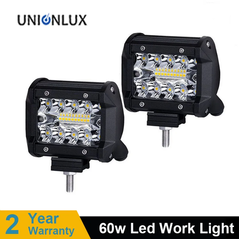 

Новая Светодиодная панель рабочего освещения 12 В точесветильник свет для внедорожника 4x4 60 Вт 4-дюймовый комбинированный прожектор сверхъя...