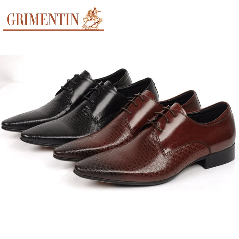GRIMENTIN мода итальянский бренд мужчины платье обувь из натуральной кожи черный