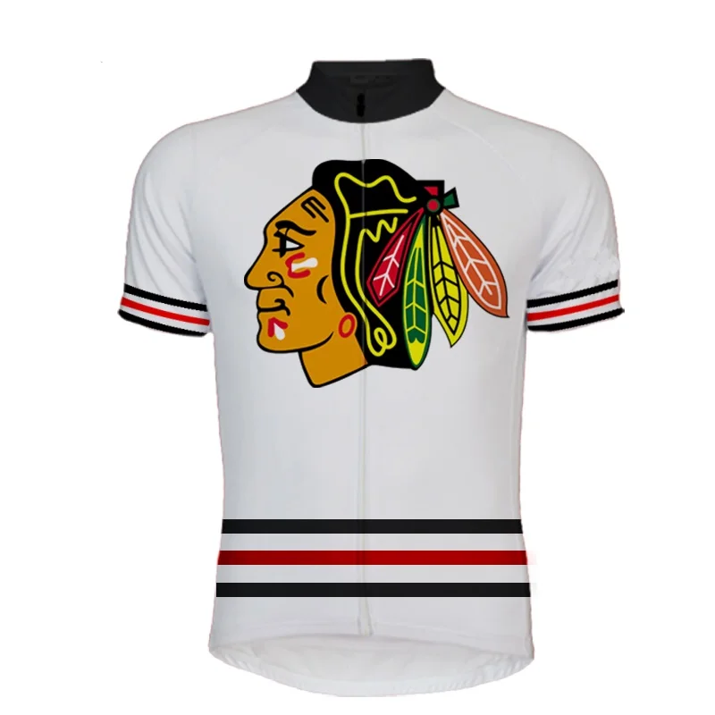 США chicago blackhawks Велоспорт Джерси летняя быстросохнущая велосипедная одежда короткий рукав велосипедная одежда Ropa Ciclismo MTB Джерси - Цвет: 1