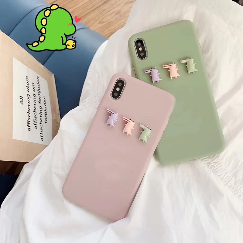 Милый мягкий силиконовый чехол с 3D крокодиловым принтом для iphone 7 8 6 plus X XR XS MAX samsung