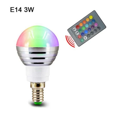 E14 3W 110 В 220 В E27 RGB светодиодный светильник 5 Вт 10 Вт 15 Вт RGB лампада сменная цветная светодиодная лампа RGBW с ИК-пультом дистанционного управления+ режим памяти - Испускаемый цвет: E14 3W