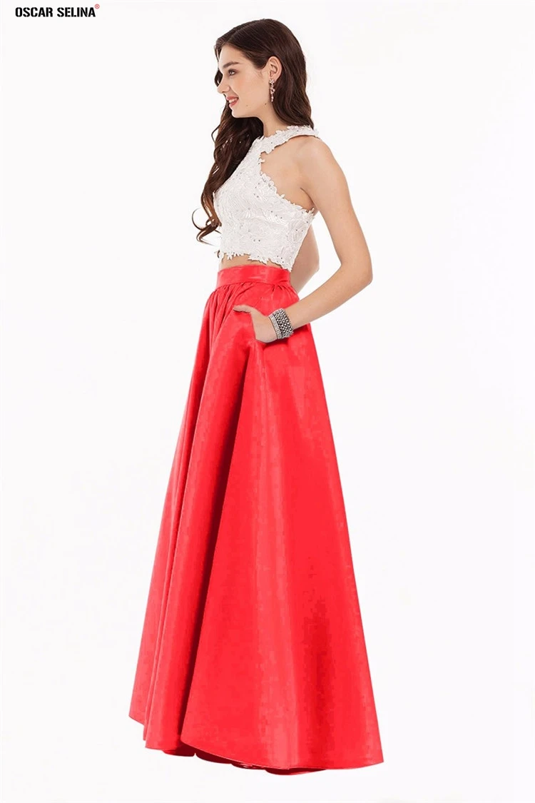 Vestido de formatura longo 2019 новинка круглый вырез кружевные Сатиновые платья