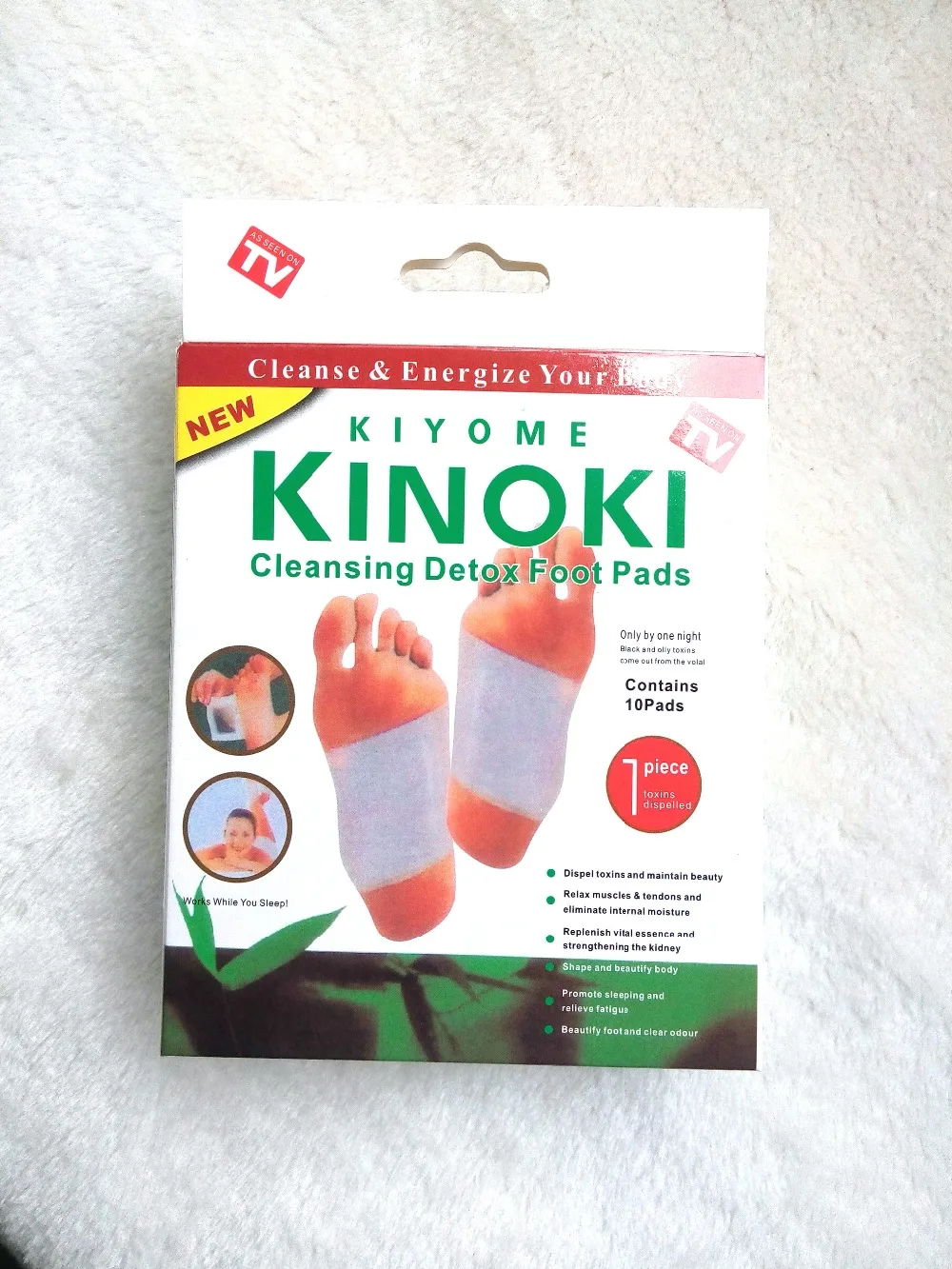 Розничная упаковка, 10 Коробки Очищение Ноги Вытрезвителя подушечки kinoki для очищения зарядить ваше тело(1 лот = 10 коробка = 200 шт = 100 шт пластырей+ 100 шт. клей