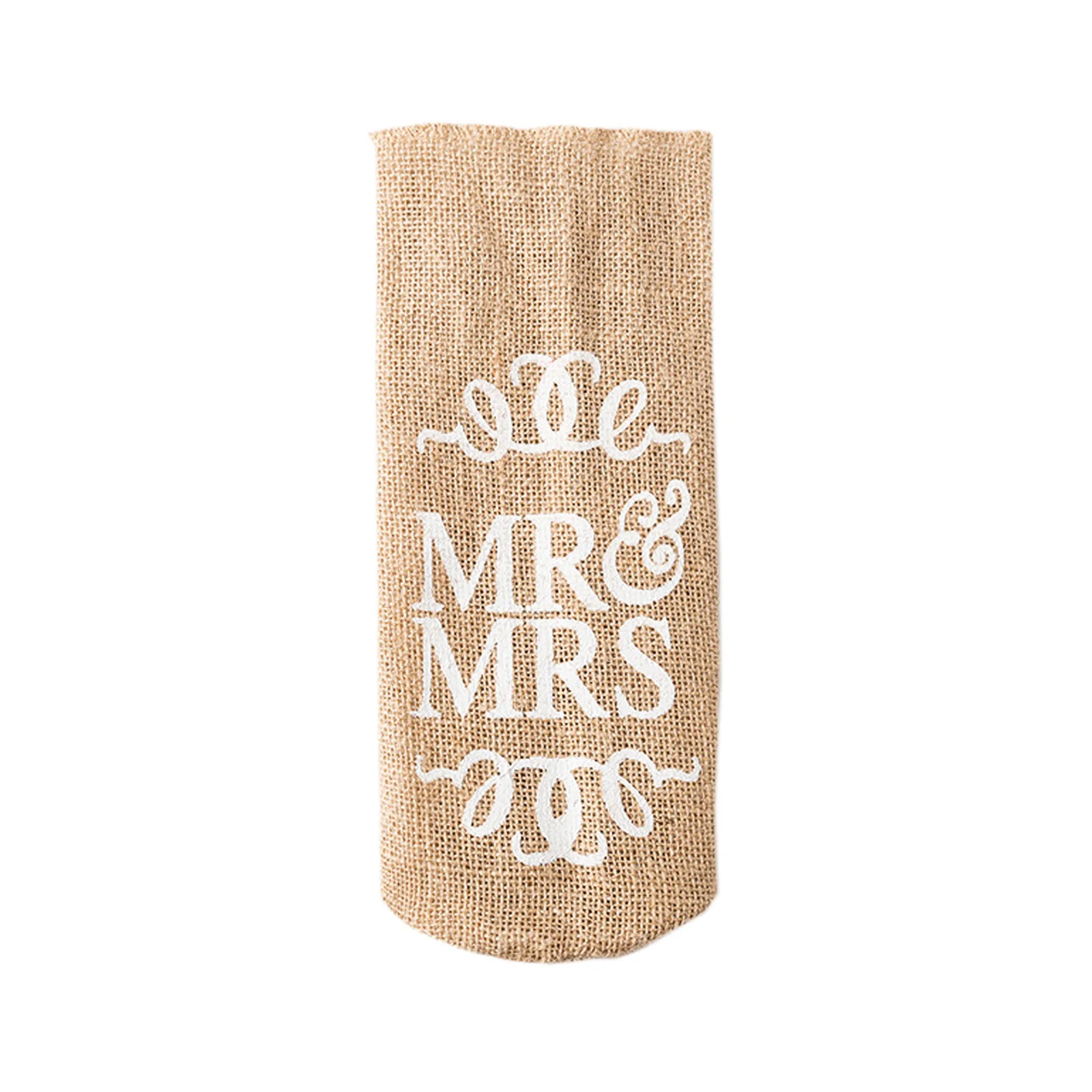 European Jute Burlap Mr &amp Mrs Wine Bottle Bag Champagne Holder Pouch Cover For Valentine's Day Wedding Anniversary Party Supply | Дом и