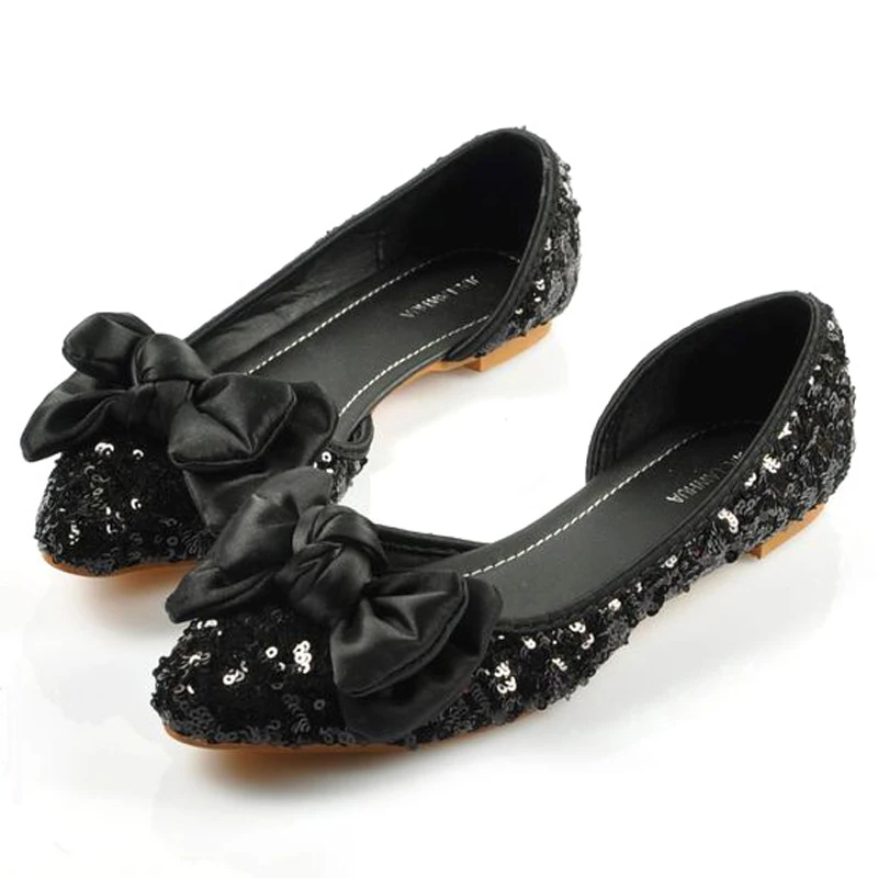 Большие размеры женские свадебные туфли блеск золота Женская обувь на плоской