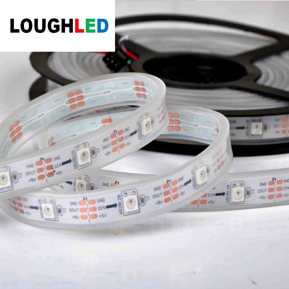 WS2812 точка управления Магия цвета SMD5050 DC5V гибкие Светодиодные ленты 60