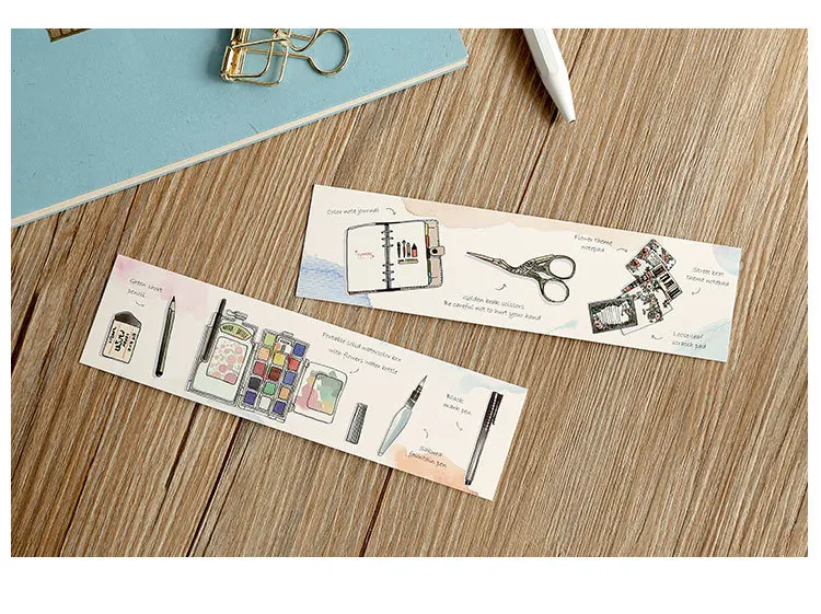 30 шт письма жизни с Канцтовары Bookmarks для книг мультипликационный рисунок маркер офисные предметы школьные принадлежности marcapaginas A6047