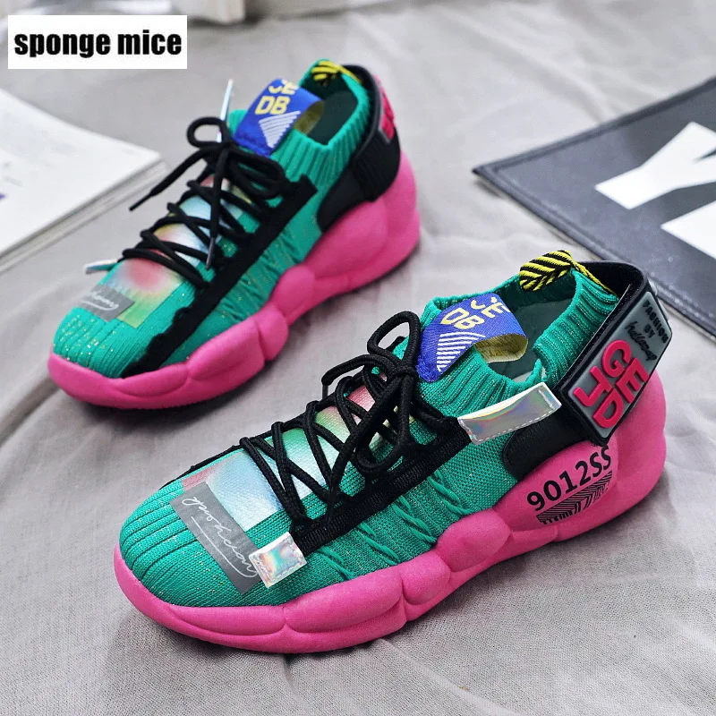 Новинка; женская спортивная обувь; разноцветная Тканевая обувь; zapatos de mujer; кроссовки на платформе; женская дизайнерская обувь; A71