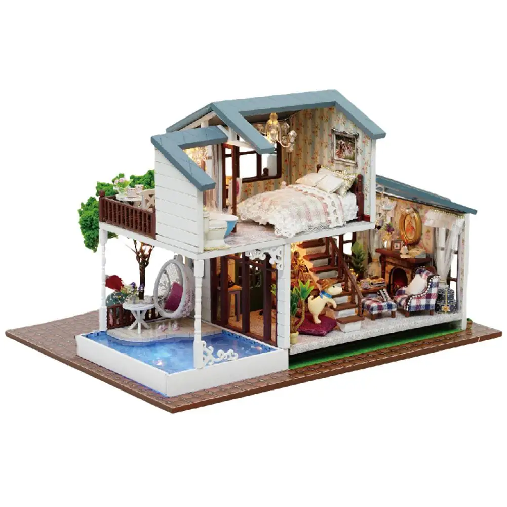 DIY Домик ручной сборки Деревянный Кукольный дом инновационный подарок на день