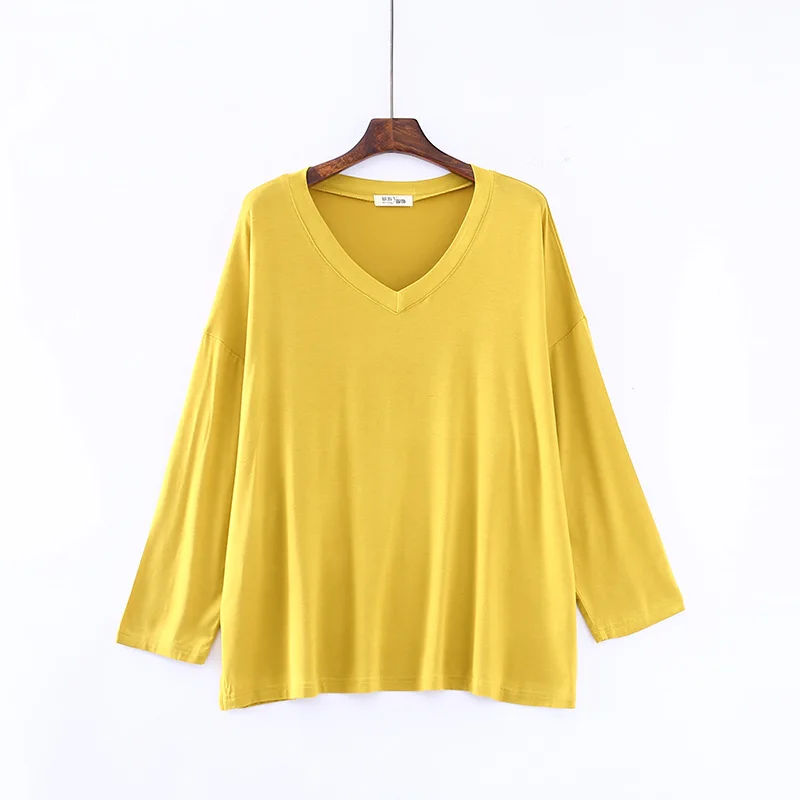 D00591 jiang yellow Новинка хлопок Весна оверсайз футболка женская конфеты рукав летучая мышь эластичная Базовая длинная футболка свободные уличные футболки топы - Цвет: D00591 jiang yellow