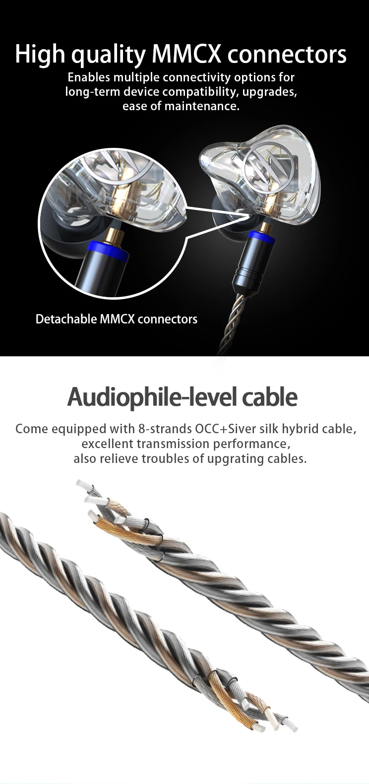BGVP DM7 6 Balanced armature In-Ear Earphone Metal High Fidelity Monitor With Detachable MMCX Cable DMG DM6 DMS AS16 AS12 CTZ T2
