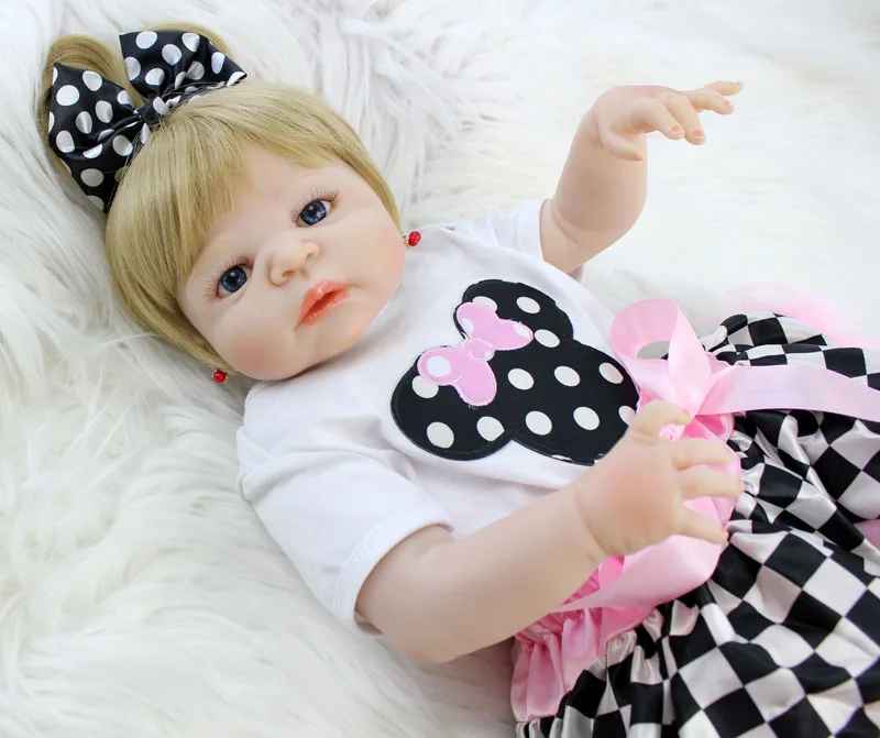 BZDOLL 22 &quotвсего тела силиконовые Reborn блондинка реалистичные куклы новорожденных