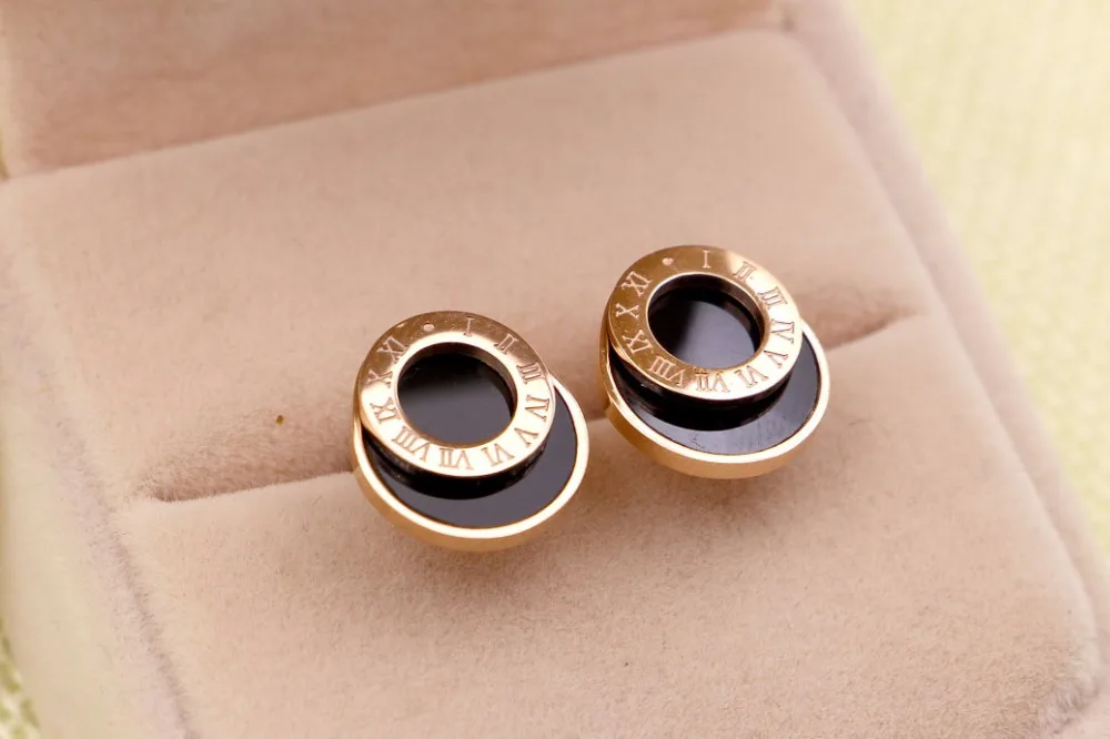 Женские серьги гвоздики из нержавеющей стали с римскими цифрами|earrings women|brand