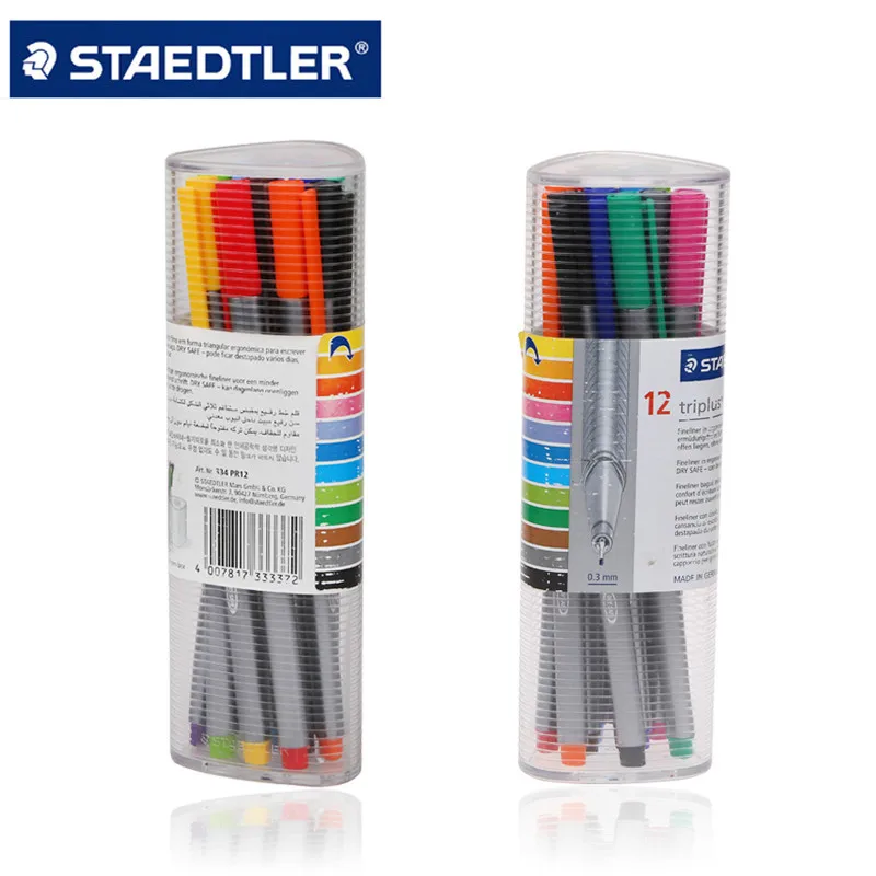 [STAEDTLER] Triplus 334 PR12 ручка из тонкого волокна, высокое качество, сделано в Германии, 12 цветов в наборе