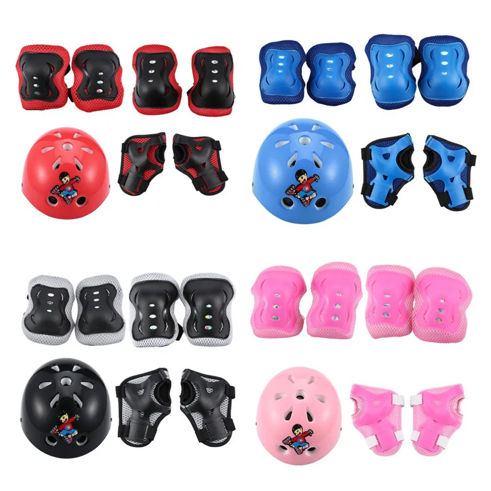 Регулируемый 7 шт. детский шлем для катания на роликах велосипедный колени