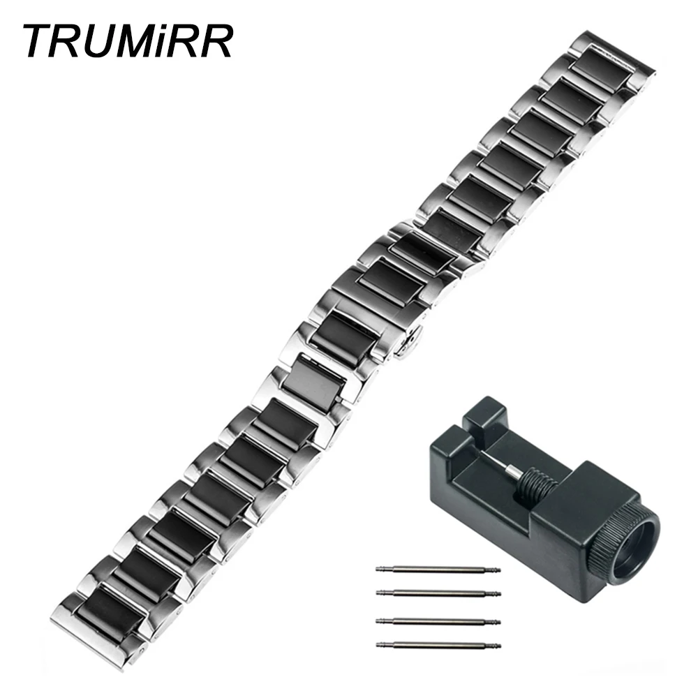 

20mm 22mm Ceramic & Stainless Steel Watchband for IWC Men Women Watch Band Butterfly Buckle Strap Bracelet + New Link Remover