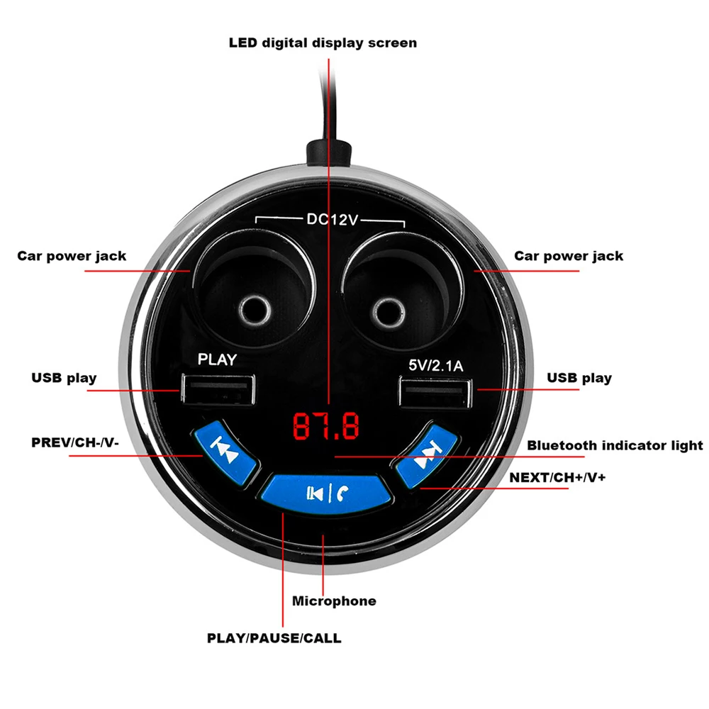 3.1A 2 USB автомобильный fm-передатчик прикуриватель MP3-плеер адаптер беспроводной