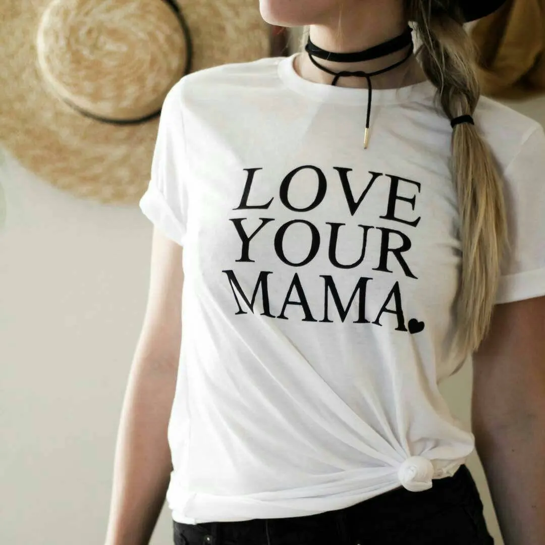 Лидер продаж Love Your Mama футболки плюс размеры Лето модал мягкие Harajuku Графический