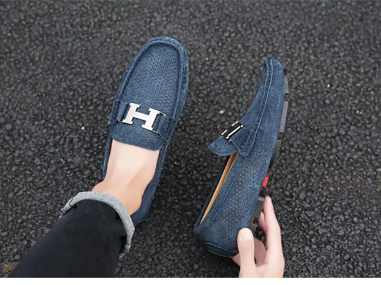 Mocassin homme de Lux; повседневные лоферы; Мужская обувь; дышащая обувь; модная мужская обувь; слипоны; мужские лоферы размера плюс 11; черный цвет