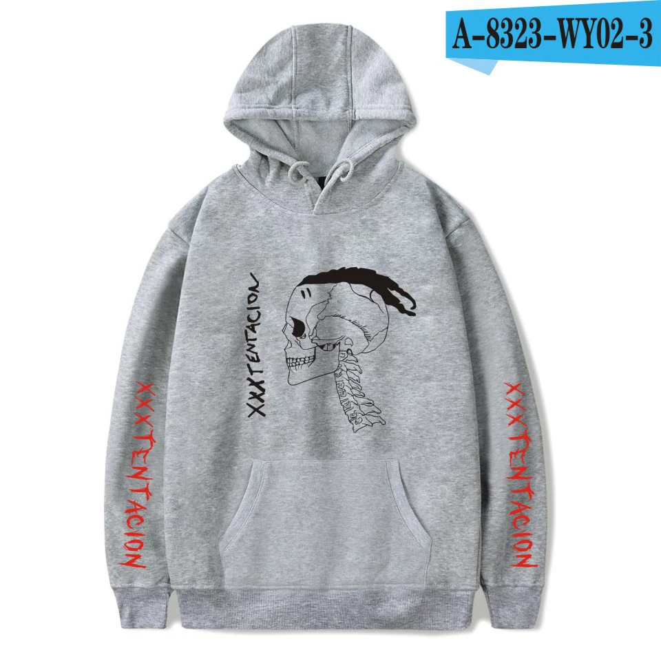 gray Новинка, XXTentacion толстовки для мужчин и женщин, модные толстовки с принтом xxxtentacion, мужские толстовки Harajuku, хип-хоп толстовки, топы - Цвет: gray