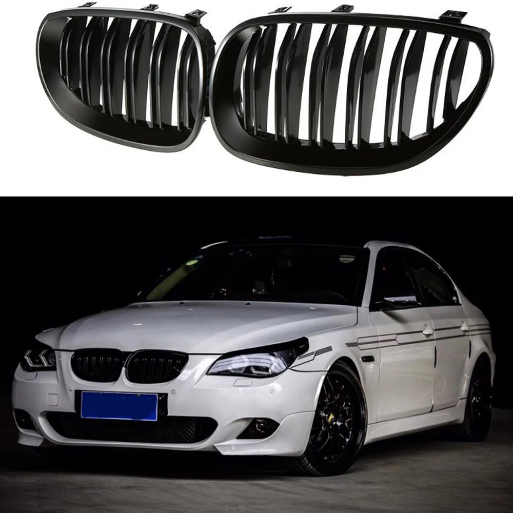 Передняя глянцевая черная спортивная грелка для BMW E60 E61 2003 2004 2005 2006 2007 2008 2009 M5 525i 528i