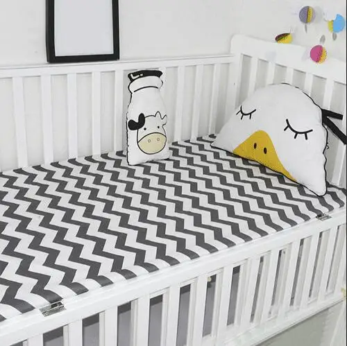 fitted sheets 16 Детская простыня из хлопка для кроватки, мягкий матрас для детской кровати, защитный чехол с рисунком для новорожденных, простыня для кроватки, размер 130*70 см - Цвет: fitted sheets 16