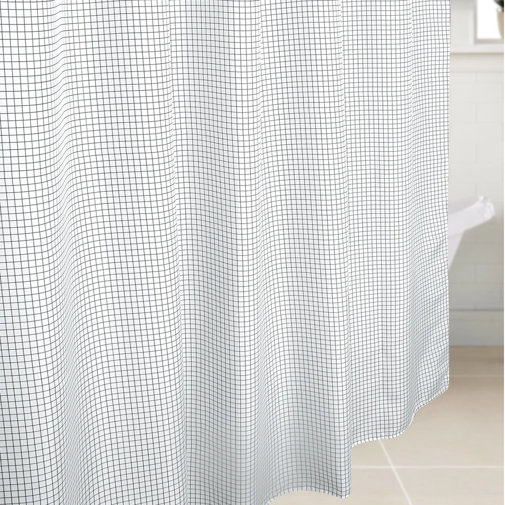 Водонепроницаемая шторка для душа в белую клетку из полиэстера|waterproof shower curtain|shower