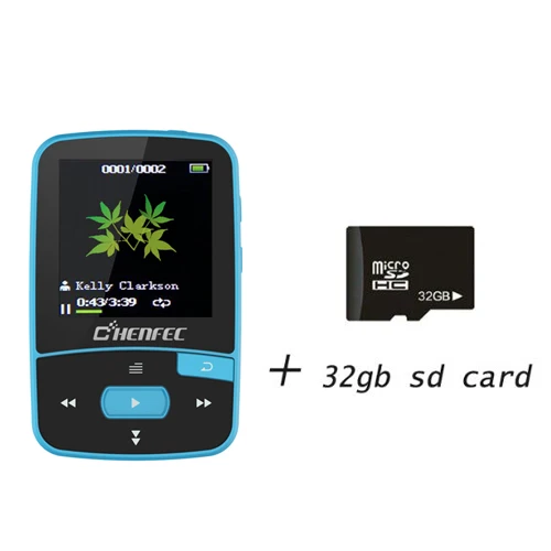 blue-8GBMp3-32GBSd RUIZU MP4-плеер Bluetooth 16 Гб музыкальный плеер с ПЕДО метром FM радио часы диктофон электронная книга функция Рождественский подарок - Цвет: blue-8GBMp3-32GBSd