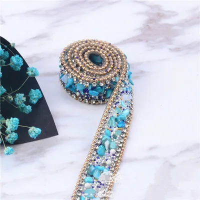 style 2 Горячая фиксация сетка 2 см ширина 1 ярдов/партия стразы цепь торт ленточная отделка свадебное украшение для шитья аксессуары - Цвет: style 2