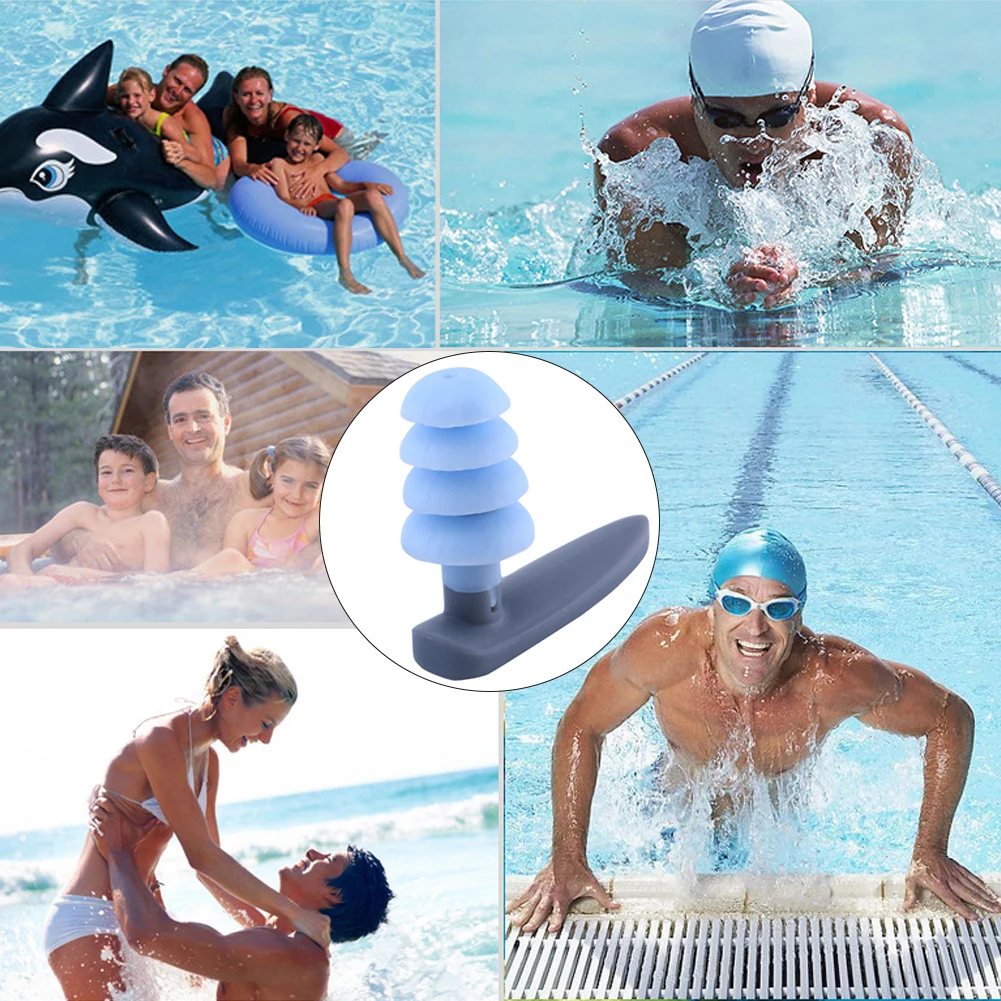 Aquatic Waterproof Pool Swimming Women Men Adult Kids Ear Plug Soft Silicone Reusable Ergonomic Small Anti-fall Outdoor Summer | Спорт и