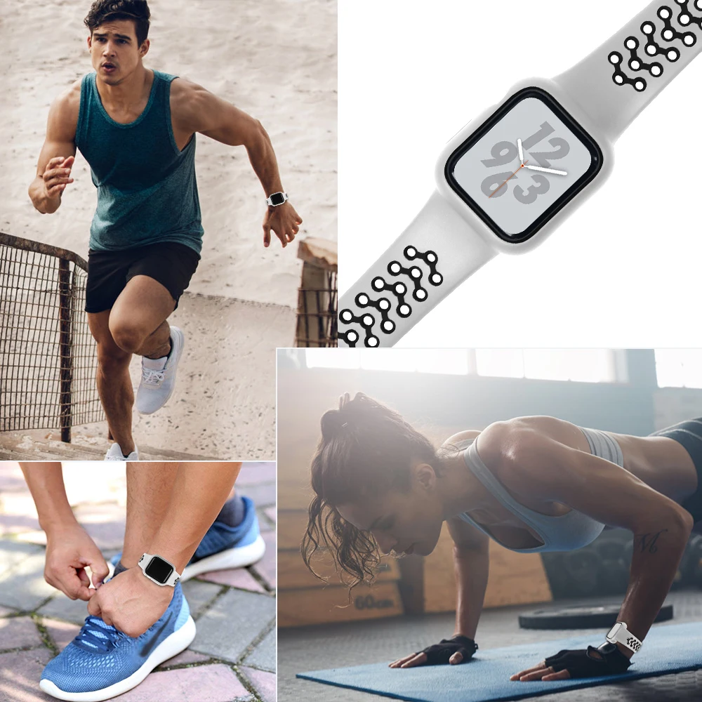 OSRUI силиконовый спортивный ремешок для apple watch band чехол 4 44 мм 40 мм Iwatch series 4 correa pulseira браслет защитный чехол