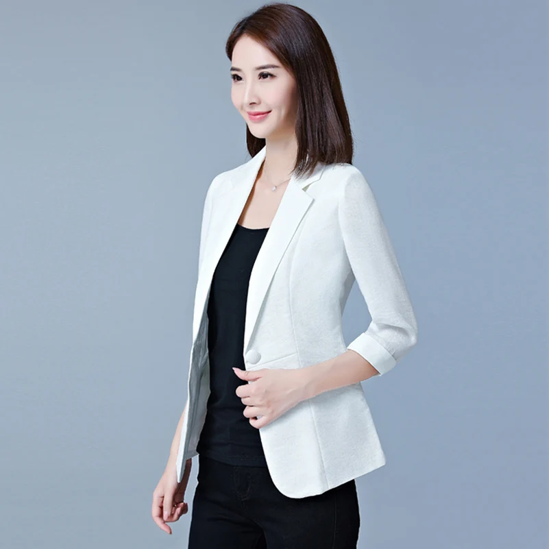 Осенне весенний женский костюм с одной пуговицей куртка рукавом 3/4 женские
