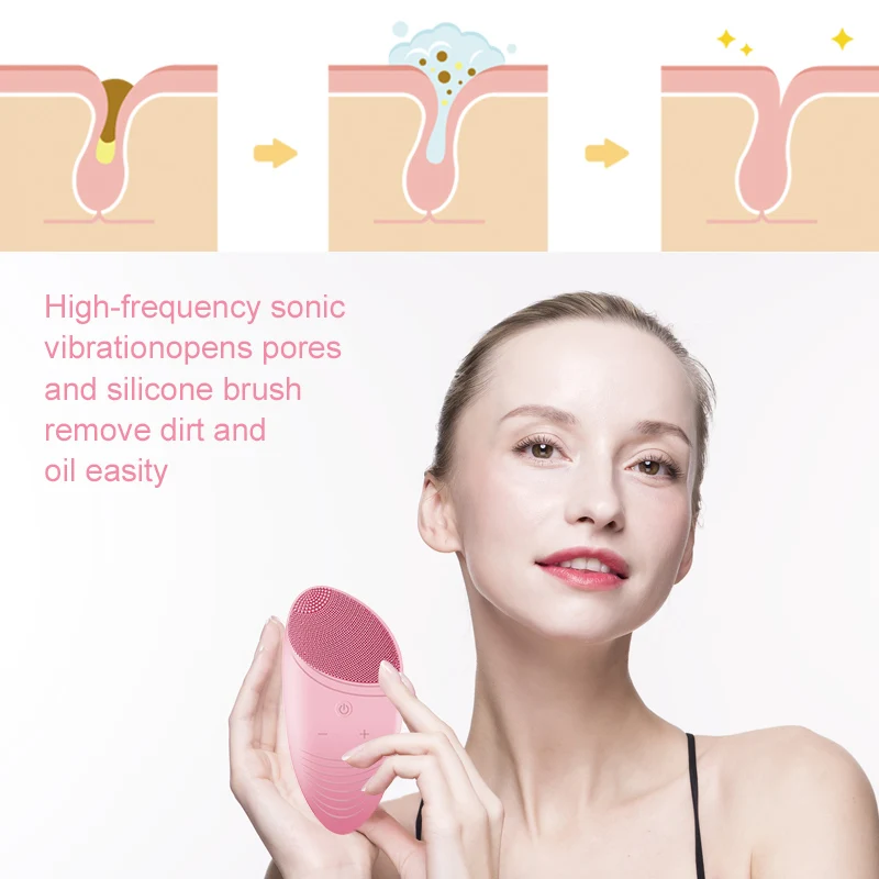Электрический силиконовый Очищающая щетка для лица звуковая вибрация массаж USB