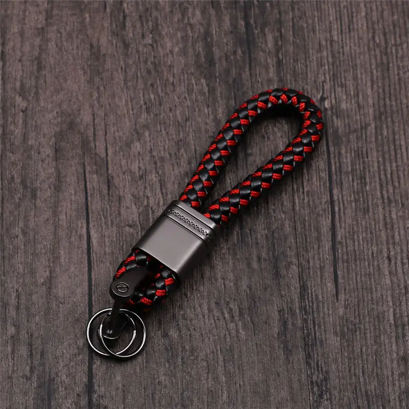 Кольца из искусственной кожи с плетеной веревкой, подходят для самостоятельной сборки, круглые подвески, брелки для ключей, автомобильные брелки для мужчин и женщин, брелки для Mercedes Benz - Color Name: I
