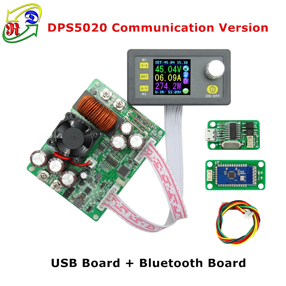 RD DPH5005 понижающий преобразователь постоянного напряжения тока программируемый цифровой контроль питания цветной ЖК-вольтметр 50 в 5A