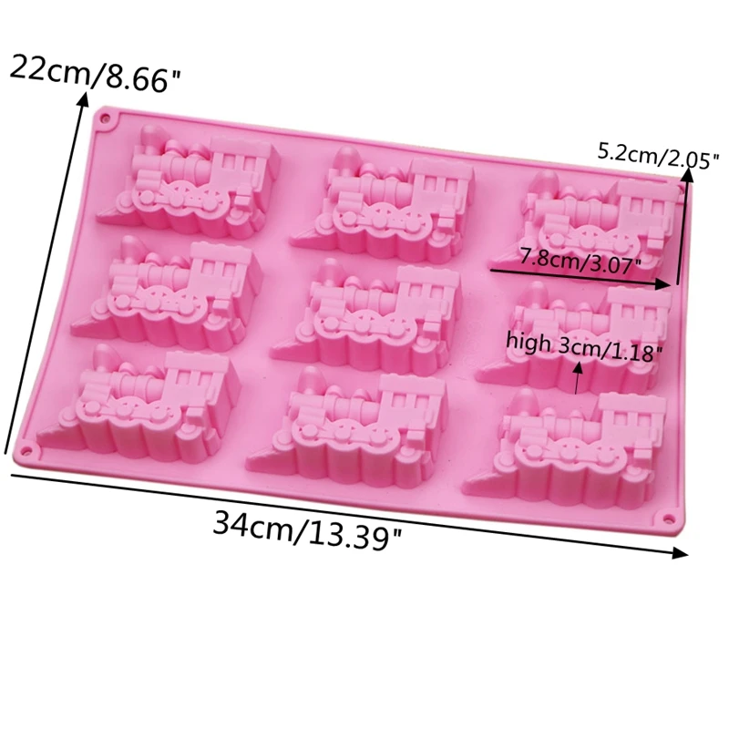 Силиконовая антипригарная форма для украшения тортов локомотивным поездом