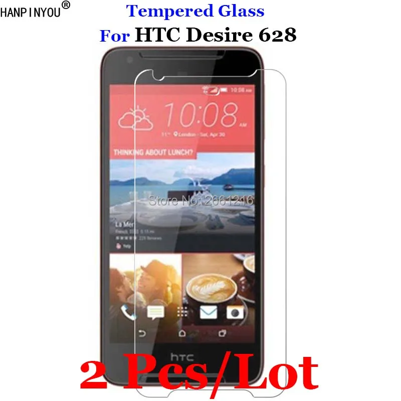 

2 шт./лот для HTC Desire 628 закаленное стекло 9H 2.5D Премиум Защитная пленка для экрана HTC Desire 628 5,0"