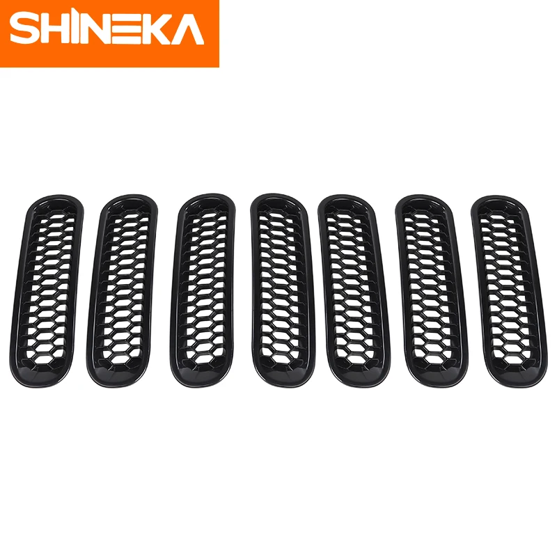 SHINEKA гоночные грили для Jeep Wrangler JK 2007 2017 сотовые Передние решетки сетки решетка