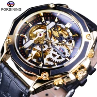 forsining luxury open work series transparent case self winding watches automatic man clock skeleton watches top brand luxury