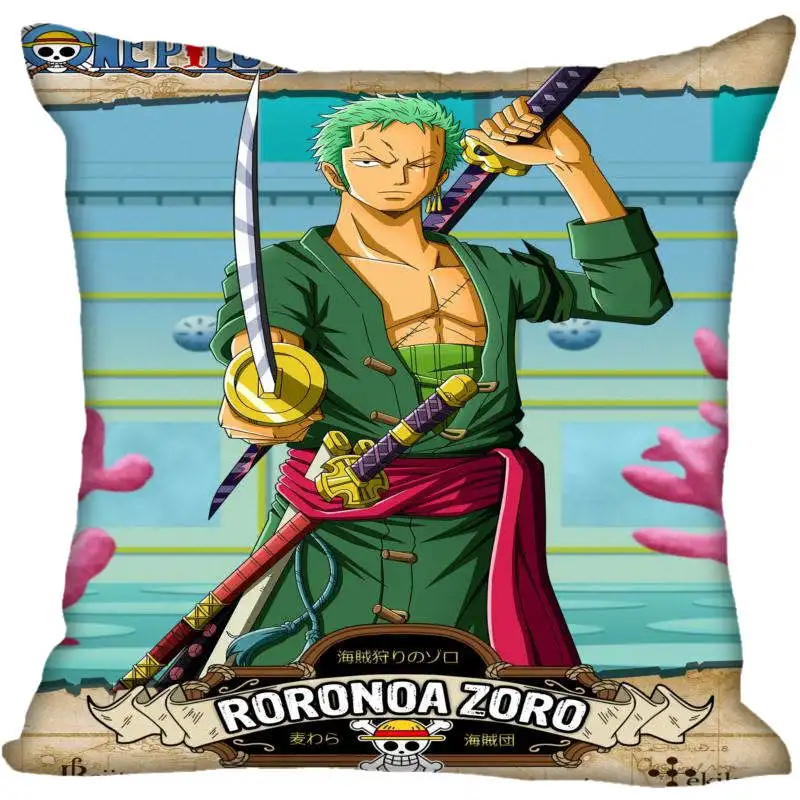 

Custom Square Pillowcase one piece zoro art paintings soft Pillow Cover Zippered 1pcs Custom Pillow Cover More Size