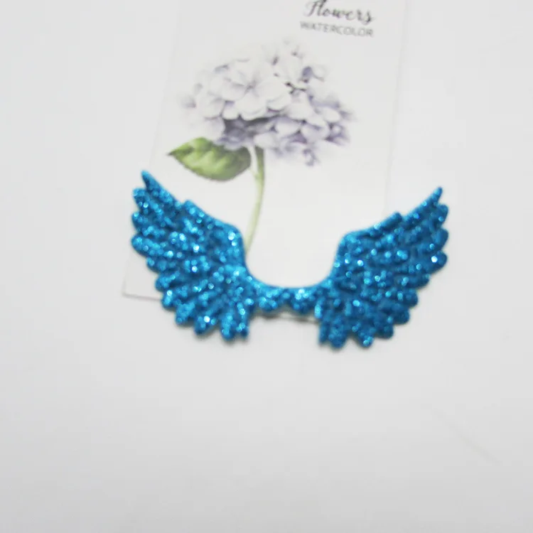 Лазерный Sew on 7X4,3 см 40 шт./партия блестящие Крылья Ангела мягкие аппликации для украшения ткани, крылья ангела аксессуары для волос - Цвет: Лазерный