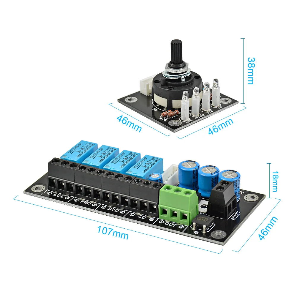 Плата отбора аудиосигнала AIYIMA регулируемый аудиопереключатель RCA Lotus Seat Stereo 4